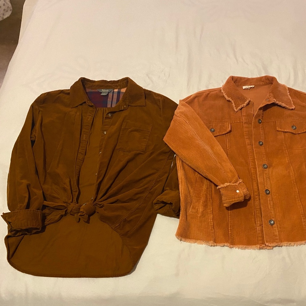 Corduroy jacket and corduroy shirt
